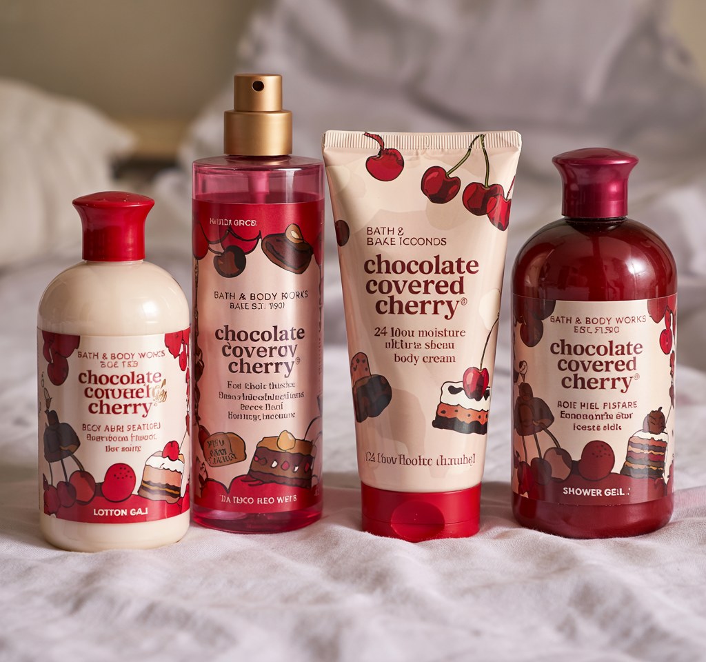 Chocolate Covered Cherry Body Care Set - Luxe Bath & Body Works Collection