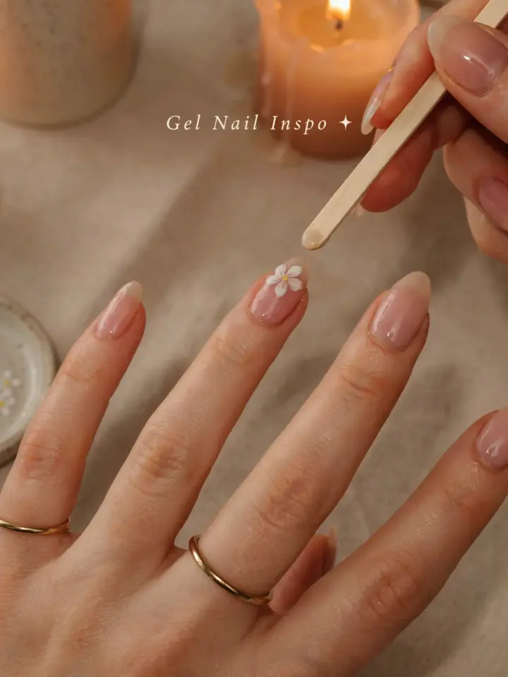 Spring French Floral Nails | Easy DIY Toothpick Nail Art | Gel Nail Inspo
