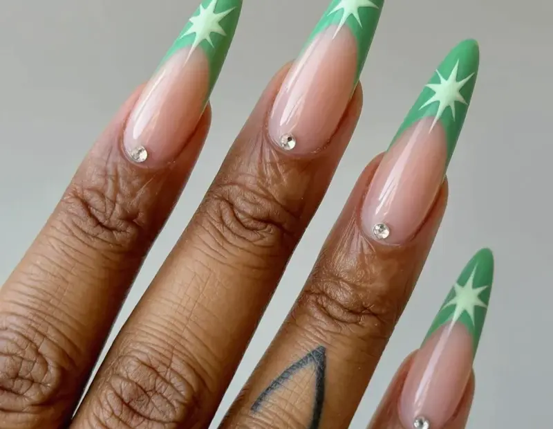 Don't Make This Mistake With Your Pointed Acrylic Nails 💅 | Gradient Stars & Rhinestones
