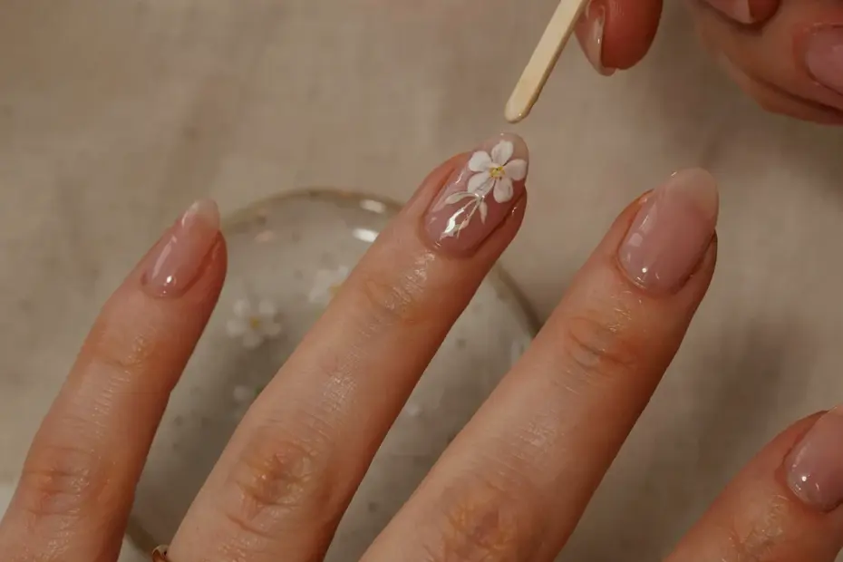 Spring French Floral Nails: DIY with a Toothpick! Easy Nail Art for Beginners