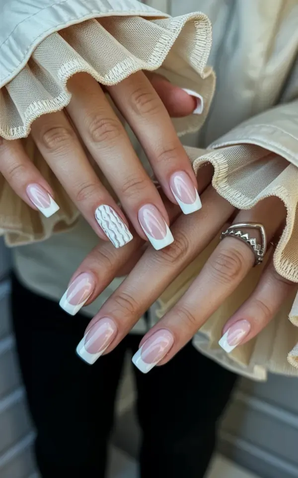 Luxury Bathroom Spa Day Nails | Spring Marble Coffin Manicure