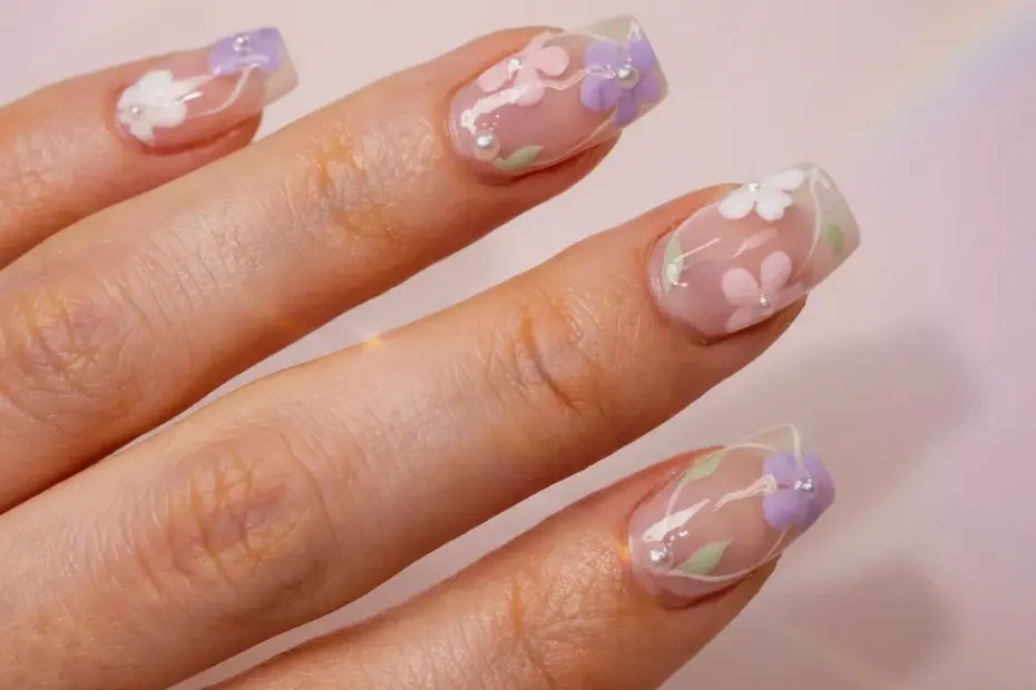 Sakura Cat Eye Nails with VARNAIL Falling Sakura Gel CEM02 | Cherry Blossom Spring Nail Art